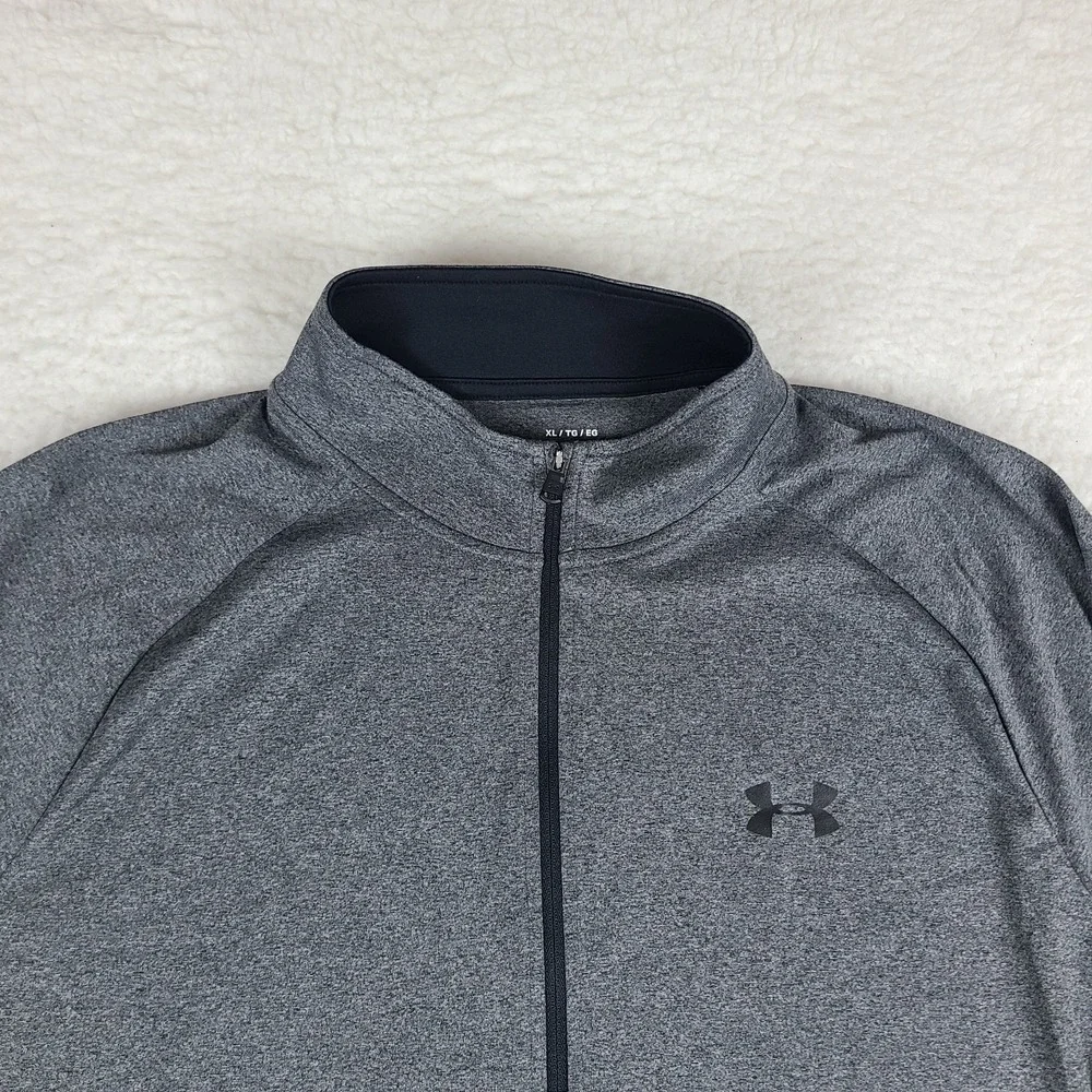 Under Armour Sweater Mens XL‎ Dark Gray Loose Heatgear Performance Tech Golf